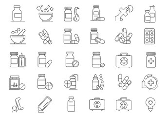 Medical and Pharmaceutical Icons Set