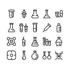Simple Set of Science Related Vector Line Icons. Contains such Icons as Biology, Astronomy, Physics, Science Test, Lab and more. Editable Stroke. 