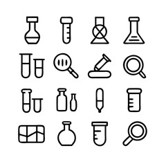 Simple Set of Science Related Vector Line Icons. Contains such Icons as Biology, Astronomy, Physics, Science Test, Lab and more. Editable Stroke. 