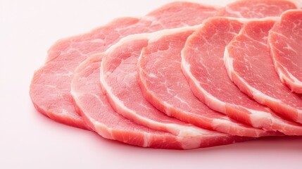 Freshly Cut Pork Slices Ready for Cooking Delicious and Healthy Meal Preparation