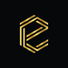 Geometric Monogram Luxury Letter E Logo Design
