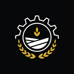 Minimalist Agriculture Engineering Logo Design