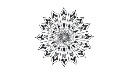 Intricate abstract monochrome mandala illustration radiating artistic expression