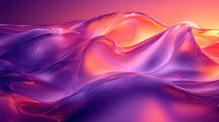 Abstract Purple and Orange Liquid Waves Background