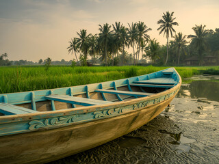 Fototapeta premium boat on the beach