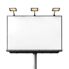 Obraz premium A Blank Billboard With Three Lights On Top Isolated On A Transparent Background