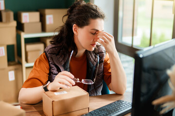 Woman working in a warehouse