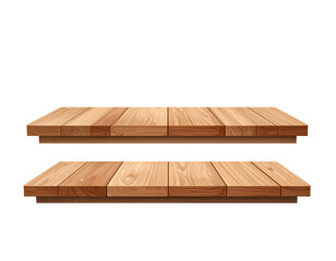 Two wooden shelves
