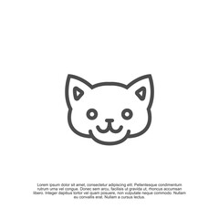 Minimalist Cat Face Line Art: Playful Feline Graphic for Modern Designs and Creative Projects that Need a Touch of Whimsy and a Contemporary Look and Feel