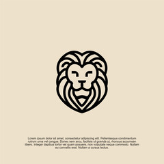 Geometric Lion Head Symbolizing Courage and Leadership, Crafted with Clean Lines in an Abstract Design, Suitable for Branding, Logos, or Graphic Projects that Represent Strength