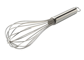 Premium Stainless Steel Whisk on White, Ultra-HD Culinary Stock Photo for Commercial Use