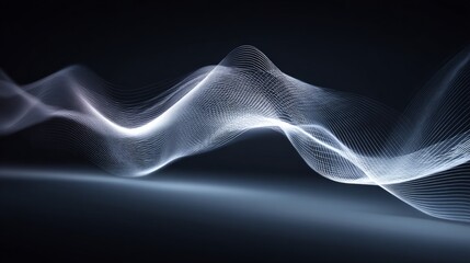 Abstract grey waves with gradient lighting, symbolizing modern tech innovation and fluid dynamics
