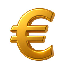 3D Rendered Golden Euro Sign