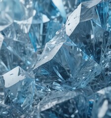Abstract geometric blue ice texture  Sharp angles, crystalline structure ,  elegant,  shimmer,  teal