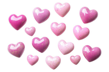 Fototapeta premium Pink hearts floating on background, Valentine's day and special moments