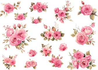 seamless pattern with pink roses