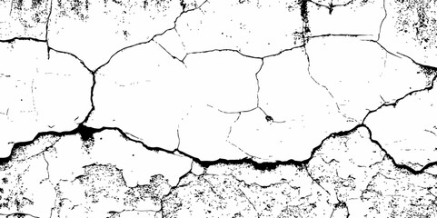 Dust or old grunge concrete building damaged grunge wall black and white texture effect white background.