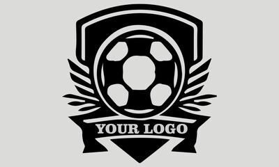 football logo design and shield football logo vector illustration artwork