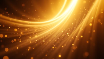 Obraz premium Abstract golden light swirl background design.