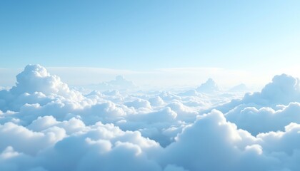 Fototapeta premium Vast sky filled with fluffy, white clouds.