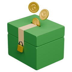 3d Illustration charity box