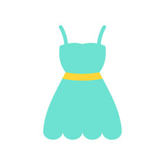 Vector illustration of a dress flat vector illustration icon