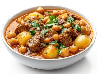 Hearty stew with lamb, chickpeas, and potatoes