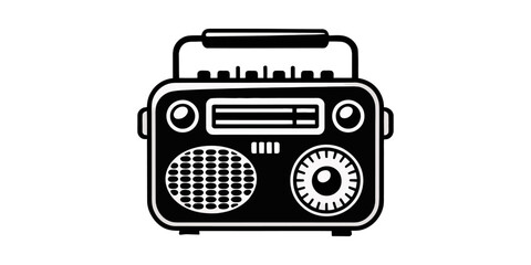 Radio set icon, Vintage Radio Icon, Flat Vintage radio icon, vintage cartoonish radio silhouette set, Solid icon vector illustration. For website design, logo, app, template, ui, etc. 