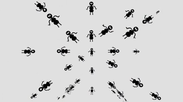 silhouettes of ants