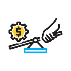 Vector multi color icon for Leverage