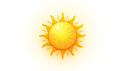 Fototapeta premium Stylized Bright Yellow Sun Vector Symbol with Radiating Rays and Minimalist Icon Design