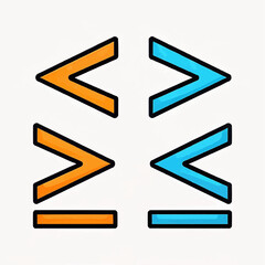 Flat Vector Icons of Comparison Signs