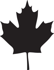 Maple leaf icon, Canadian maple leaf silhouette vector