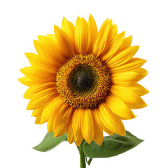 Bright yellow sunflower in full bloom with detailed textured center