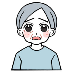 困り顔の老人男性のイラスト