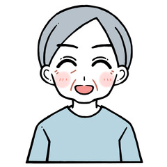 笑顔の老人男性のイラスト