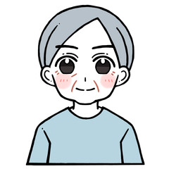 微笑む老人男性のイラスト