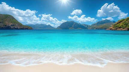 Fototapeta premium Tropical Beach Paradise Summer Vacation Getaway