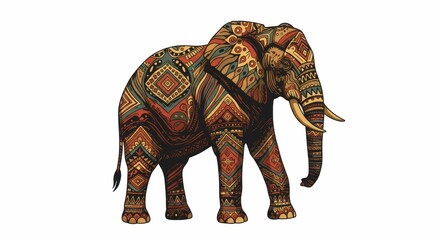 Decorative patterned elephant illustration