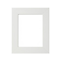 Fototapeta premium A clean, empty picture frame, in a bright, matte white color, with rectangular shape on solid black