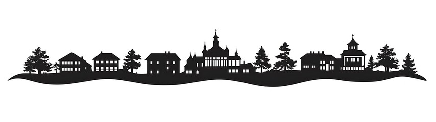 Obraz premium Silhouette of a town