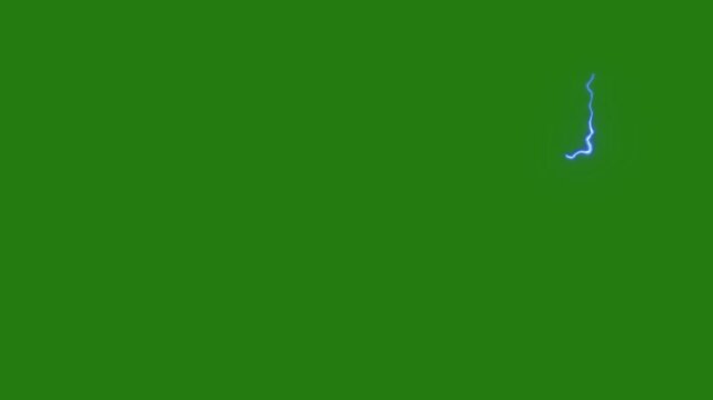 Thunder top high Resolution effect green screen,on green screen isolated with chroma key, Green screen 4K animation, isolated on green screen background.