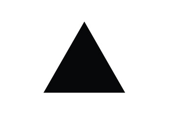 Triangle silhouette. Image shows a black silhouette of a triangle, a three-sided geometric shape. Vector clipart illustration design.