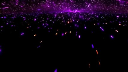purple emitter particle sparkle with infinity loop, video graphic background
