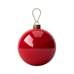 Obraz premium Elegant red christmas ornament with gold cap and hanger against a dark black background