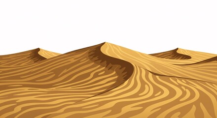 Striking Desert Landscape Rolling Sand Dunes Illustration