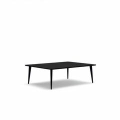 Fototapeta premium Sleek black modern rectangular coffee table isolated on white background