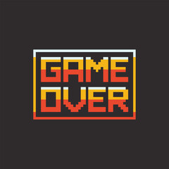 this is game text in pixel art with colorful color and black background ,this item good for presentations,stickers, icons, t shirt design,game asset,logo and your project.