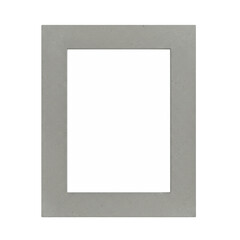 Empty frame in a gray color is centered against a dark background, ready to insert picture