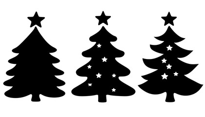 Simple Christmas tree silhouettes